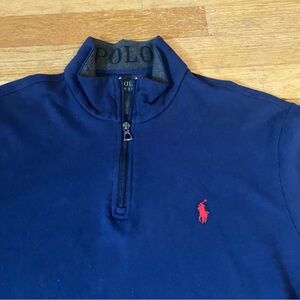 Men’s Ralph Lauren, navy blue light weight, pull over shirt, size large